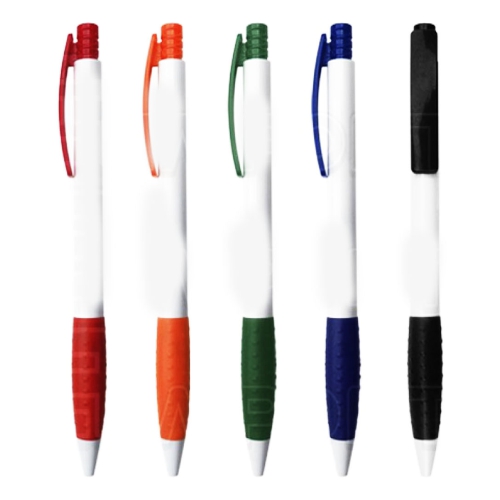 5225-5229.-Lapicero-plastico-retractil-con-con-goma-antideslizante-en-la-base-y-clip-de-color-solido.jpg Lapicero plástico retráctil, con goma antideslizante en la base y clip de color - Imagen 1