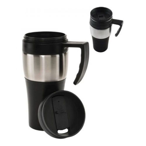 5618.-Jarro-mug-con-interior-de-plastico-negro-exterior-con-toques-de-plastico-y-metal.-Contenido-450-ml.jpg Jarro mug con interior de plástico, exterior con toques de plástico y metal. Contenido 450 ml - Imagen 1