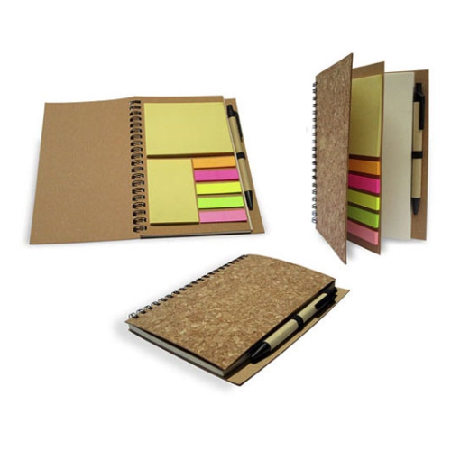 5683.-Libreta-con-tapa-de-corcho-mas-7-post-it-y-60-hojas-mas-lapciero.-Medidas-13.5-x-17.7-cm.jpg Libreta con tapa de corcho mas 7 post-it y 60 hojas mas lapicero. Medidas 13.5 x 17.7 cm - Imagen 1