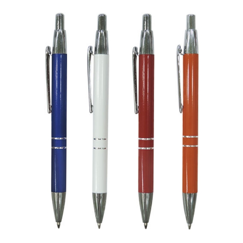 6815-6819.-Lapicero-metalico-retractil-color-entero-con-clip-y-cintillo-de-color-plateado.jpg Lapicero metálico retráctil color entero con clip y cintillo de color plateado - Imagen 1