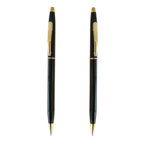 6820.-Lapicero-Metalico-negro-con-clip-y-cintillo-color-dorado.jpg Lapicero Metálico negro con clip y cintillo color dorado - Imagen 1