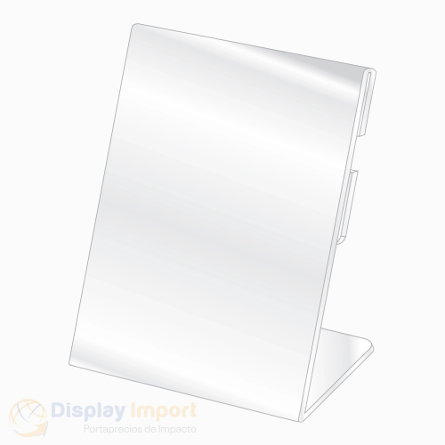 PORTA-AFICHE-A4.webp Porta Afiche acrílico Formato A4 En Forma L Inclinada - Imagen 1