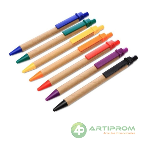 lapicero-eco-de-carton-1.webp Lapiceros ecológico retractil con clip de color - Imagen 1