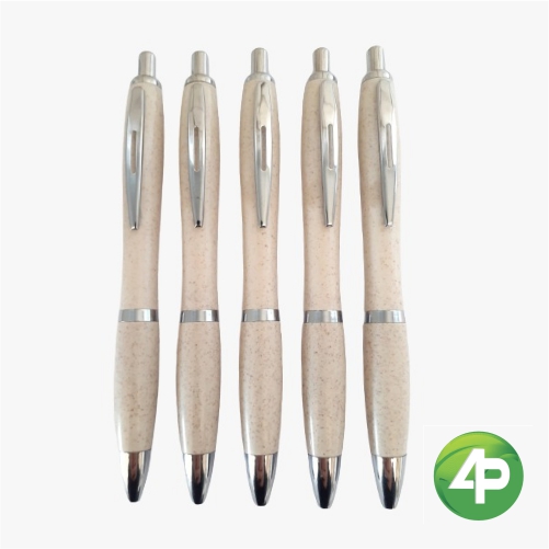 lapicero-fibra-de-trigo-color-entero.jpg Lapiceros fibra de trigo con clip de metal - Imagen 1